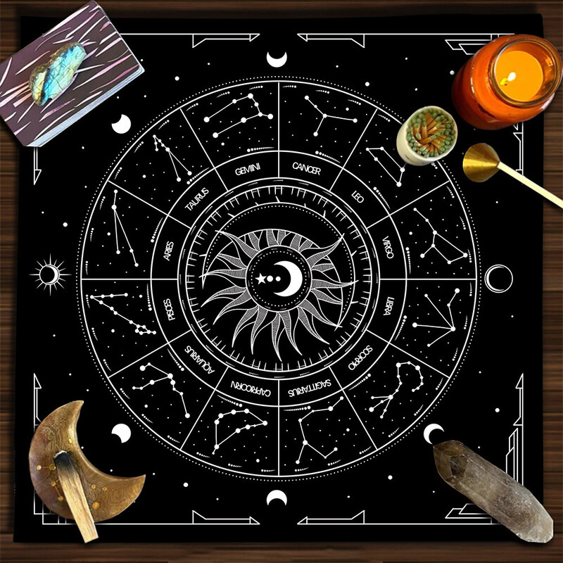 Față de masă pentru cărți de tarot Mandala arborele vieții fluture ciuperci constelație față de masă din catifea față de masă în stil ins