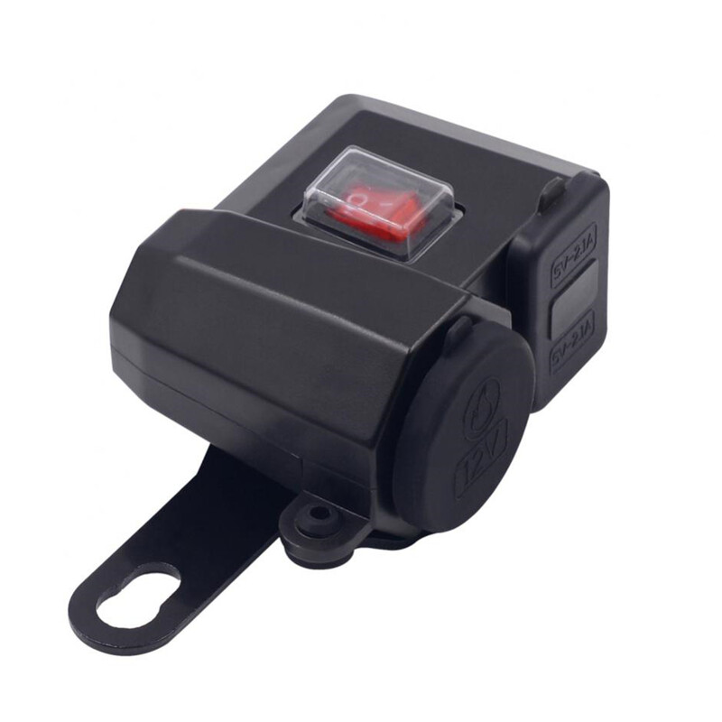 Port USB dublu Priză pentru brichetă Încărcător pentru ghidon de motocicletă pentru telefon Afișaj digital Adaptor 2.1A Sursă de alimentare