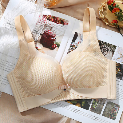 Sutien de damă fără inel de oțel Lenjerie de corp moale și respirabilă Partea superioară a tubului adunată simplă, piept înfășurat, sutiene ușoare