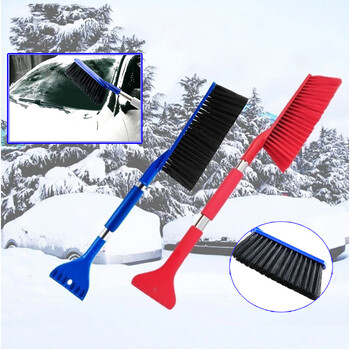 Πολυλειτουργικό Snow Shovel Windscreen Shovel Scraper Παρμπρίζ μαλακές μικροΐνες βούρτσα με μακριά λαβή Εργαλεία καθαρισμού αυτοκινήτου