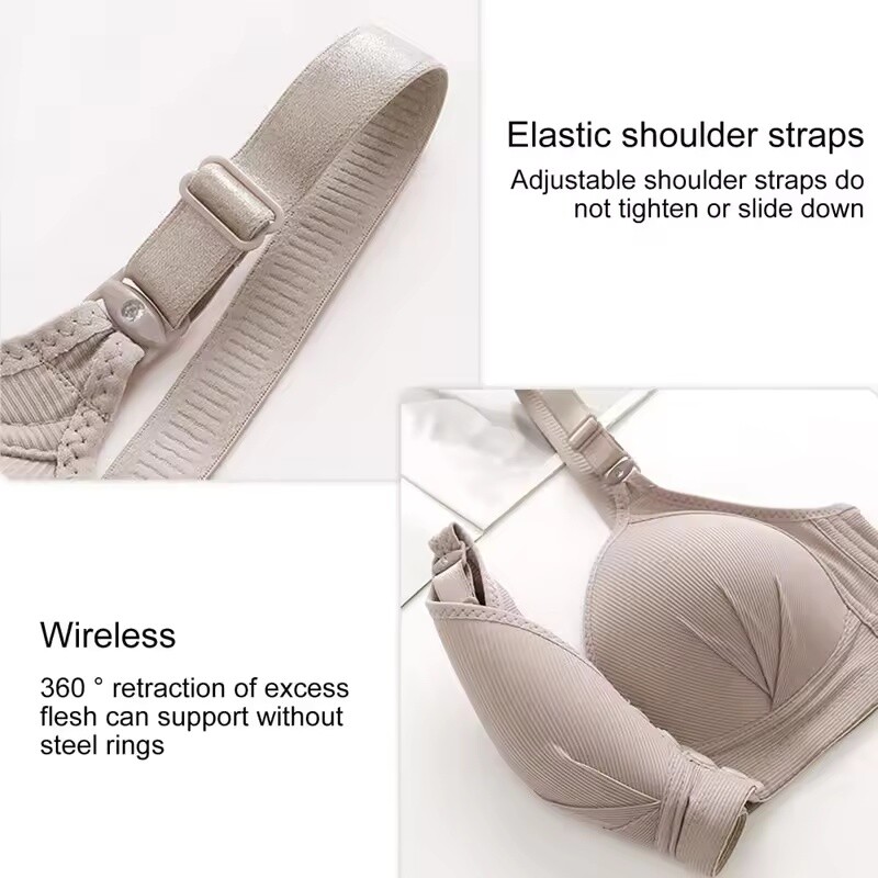 Nouă dimensiune mare Cataramă în față Sexy Push up Sutien PENTRU FEMEI Cupă subțire reglabilă Respirabil Confortabil Mamă de vârstă mijlocie Lenjerie de corp pentru femei