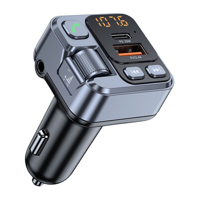 Automobilski Bluetooth prijemnik Automobilski MP3 Stereo svirač glazbe PD USB-C Brzi punjač Bluetooth 5.1 FM odašiljač 30W 3,5 mm Aux Handsfree