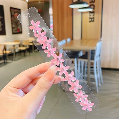 Slatki mali cvjetić Mini ukosnica za djevojčice Slatki temperament za djecu Jednostavno ispletena kosa u repu Ukras za kosu sa kopčom sa strane