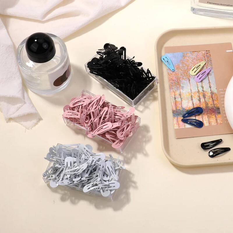 10/50 bucăți 1,2 inci pentru fetițe drăguț Snap BB agrafe de păr mini copii agrafe de păr barete de culoare uni accesorii de păr pentru nou-născut