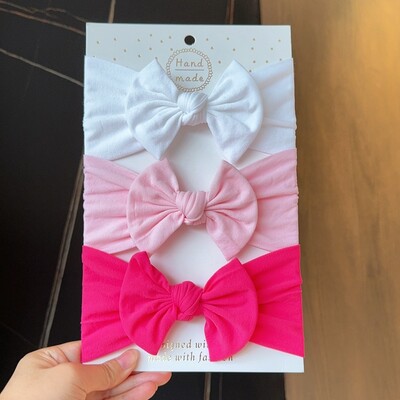 3gab Meiteņu bantes galvas saite jaundzimušo turbāna matu lentes aksesuāri bērniem matu lente āra mazuļiem bērnu galvas ietīšanas matu aksesuāri