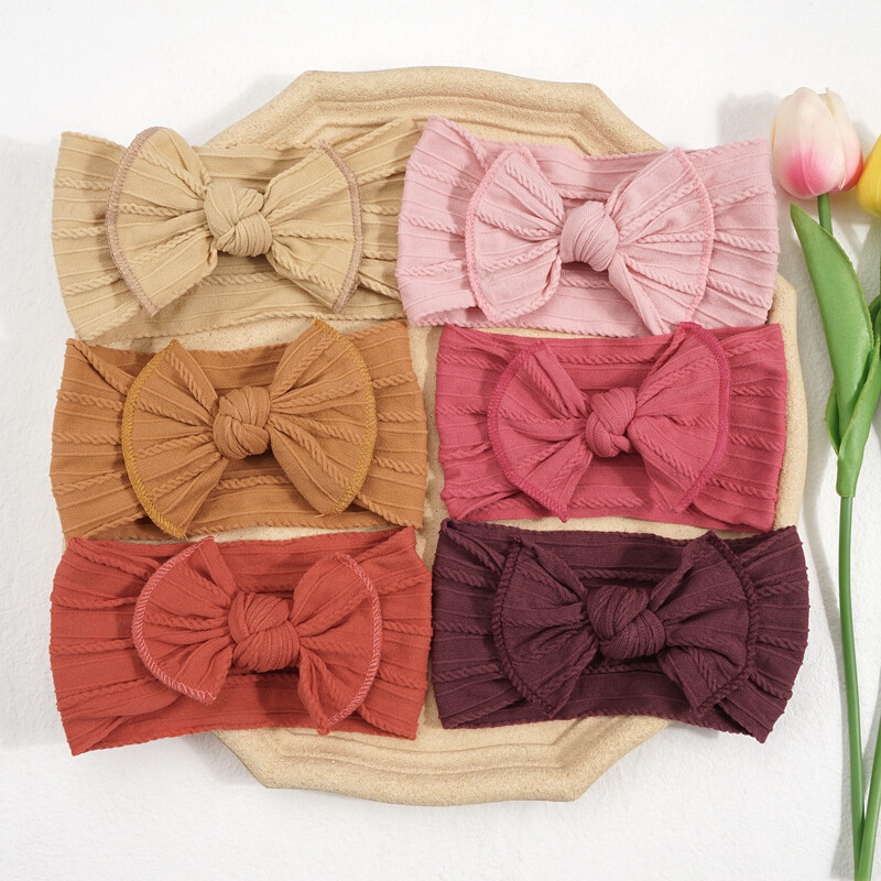 5 bucăți bentite din nailon pentru nou-născuți, funde de păr, turbane înnodate super elastice pentru fete nou-născuți sugari copii mici