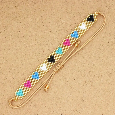 Narukvica od perli Srce Ručno pletenje Originalnost Bohemijski dizajn Zakovice cirkon Podesiva plima Jednostavna narukvica od rižinih perli