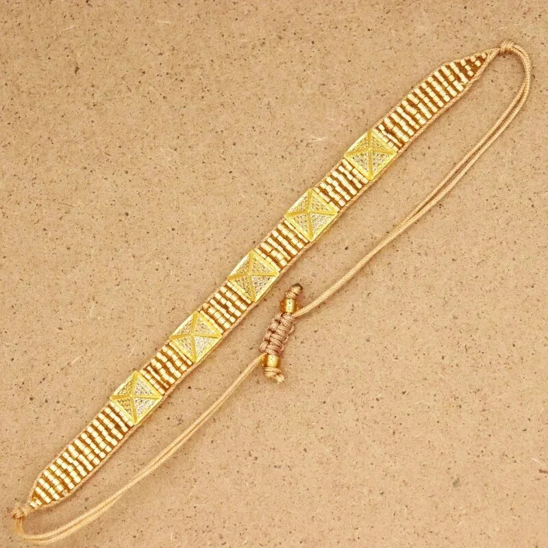 Narukvica od perli Srce Ručno pletenje Originalnost Bohemijski dizajn Zakovice cirkon Podesiva plima Jednostavna narukvica od rižinih perli