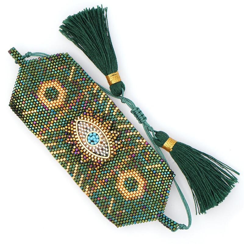Go2boho Miyuki Set narukvica Turski Evil Eye Pulsera nakit Ručno rađeni tkalački nakit Narukvica s perlama od kamenčića i narukvice