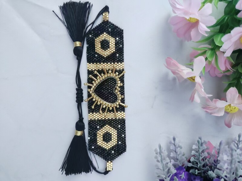 Narukvica s perlama Anđeoska krila Vintage minimalistički uzorak Trendy ručno pletena boemska narukvica s podesivim rižinim perlama