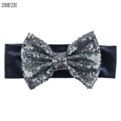 Бебешка мека 5-инчова лента за глава с панделка за коса Деца Момичета Кадифена лента за глава Снимка на малко дете Професионални аксесоари за коса Направи си сам