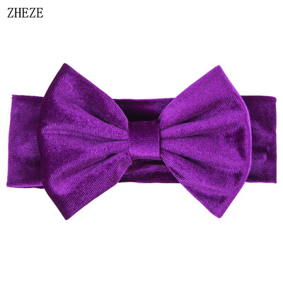 Бебешка мека 5-инчова лента за глава с панделка за коса Деца Момичета Кадифена лента за глава Снимка на малко дете Професионални аксесоари за коса Направи си сам