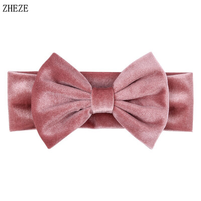 Бебешка мека 5-инчова лента за глава с панделка за коса Деца Момичета Кадифена лента за глава Снимка на малко дете Професионални аксесоари за коса Направи си сам