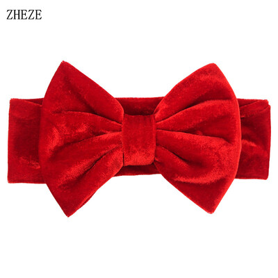 Бебешка мека 5-инчова лента за глава с панделка за коса Деца Момичета Кадифена лента за глава Снимка на малко дете Професионални аксесоари за коса Направи си сам