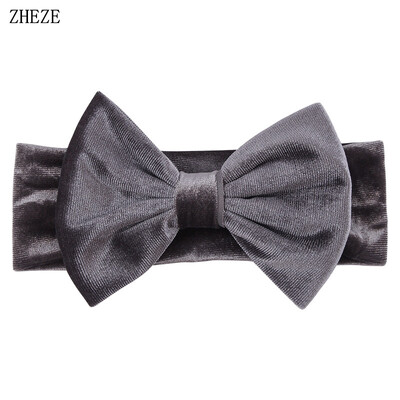 Бебешка мека 5-инчова лента за глава с панделка за коса Деца Момичета Кадифена лента за глава Снимка на малко дете Професионални аксесоари за коса Направи си сам