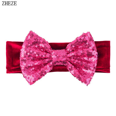 Бебешка мека 5-инчова лента за глава с панделка за коса Деца Момичета Кадифена лента за глава Снимка на малко дете Професионални аксесоари за коса Направи си сам