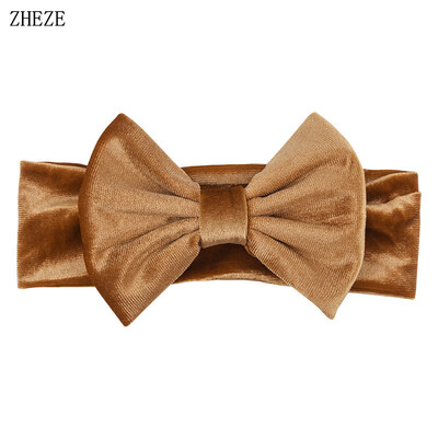 Бебешка мека 5-инчова лента за глава с панделка за коса Деца Момичета Кадифена лента за глава Снимка на малко дете Професионални аксесоари за коса Направи си сам