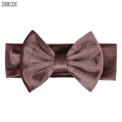 Бебешка мека 5-инчова лента за глава с панделка за коса Деца Момичета Кадифена лента за глава Снимка на малко дете Професионални аксесоари за коса Направи си сам