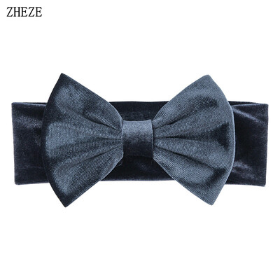 Бебешка мека 5-инчова лента за глава с панделка за коса Деца Момичета Кадифена лента за глава Снимка на малко дете Професионални аксесоари за коса Направи си сам