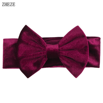 Бебешка мека 5-инчова лента за глава с панделка за коса Деца Момичета Кадифена лента за глава Снимка на малко дете Професионални аксесоари за коса Направи си сам