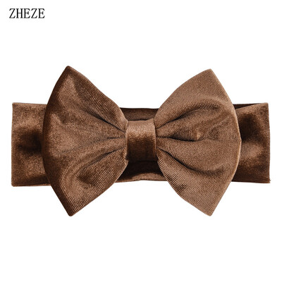 Бебешка мека 5-инчова лента за глава с панделка за коса Деца Момичета Кадифена лента за глава Снимка на малко дете Професионални аксесоари за коса Направи си сам