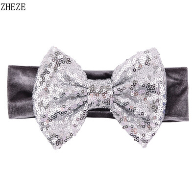 Бебешка мека 5-инчова лента за глава с панделка за коса Деца Момичета Кадифена лента за глава Снимка на малко дете Професионални аксесоари за коса Направи си сам