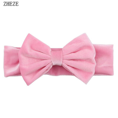 Бебешка мека 5-инчова лента за глава с панделка за коса Деца Момичета Кадифена лента за глава Снимка на малко дете Професионални аксесоари за коса Направи си сам
