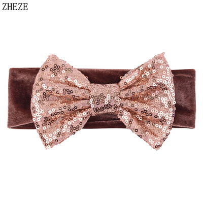 Бебешка мека 5-инчова лента за глава с панделка за коса Деца Момичета Кадифена лента за глава Снимка на малко дете Професионални аксесоари за коса Направи си сам