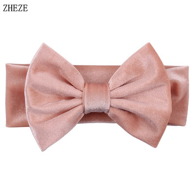 Бебешка мека 5-инчова лента за глава с панделка за коса Деца Момичета Кадифена лента за глава Снимка на малко дете Професионални аксесоари за коса Направи си сам