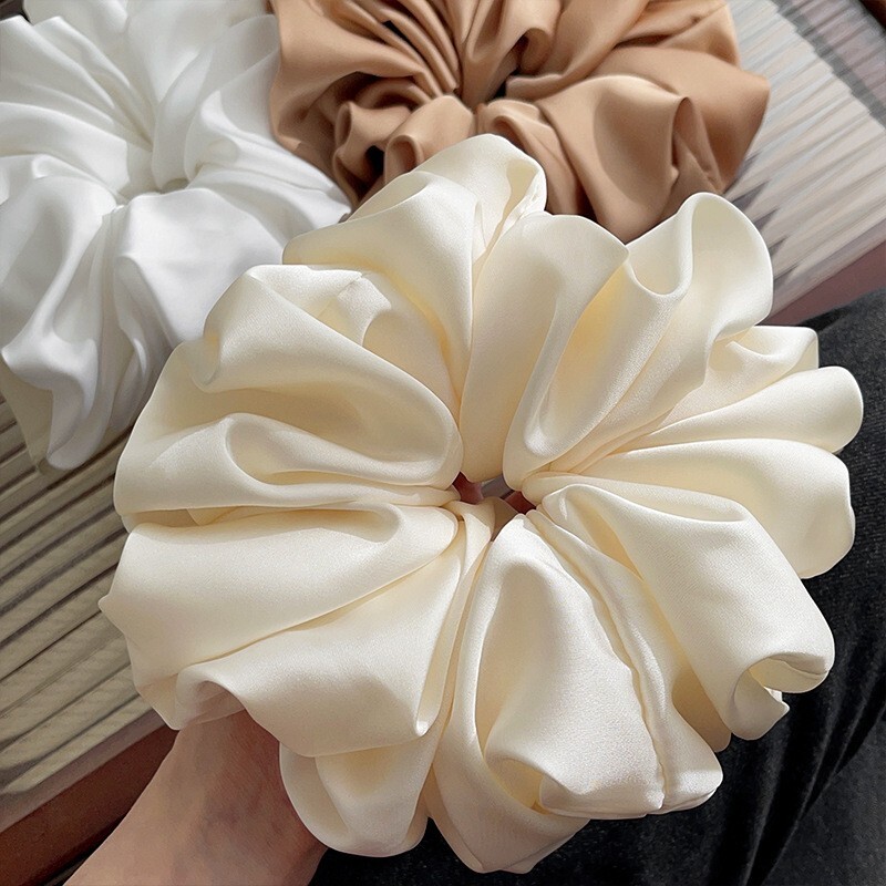Prevelike satenske gumice za kosu Elastične trake za kosu Žene Djevojke Jednostavni držač za konjski rep Gumice za kosu Velike svilene trake za glavu Zračni dodaci Novo