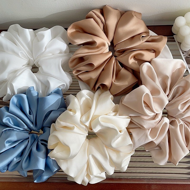 Prevelike satenske gumice za kosu Elastične trake za kosu Žene Djevojke Jednostavni držač za konjski rep Gumice za kosu Velike svilene trake za glavu Zračni dodaci Novo