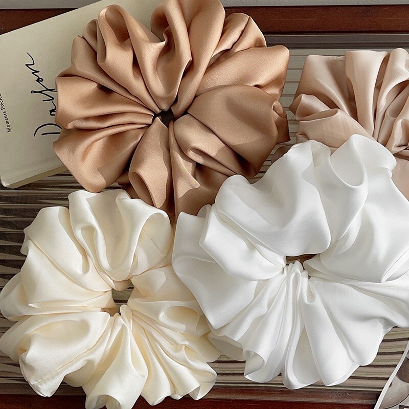 Prevelike satenske gumice za kosu Elastične trake za kosu Žene Djevojke Jednostavni držač za konjski rep Gumice za kosu Velike svilene trake za glavu Zračni dodaci Novo