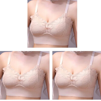 Sutien din dantelă fără sudură din mătase de gheață, 3 buc, fără inel de oțel