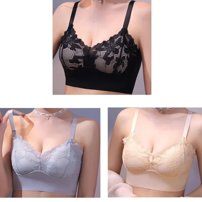 Sutien din dantelă fără sudură din mătase de gheață, 3 buc, fără inel de oțel