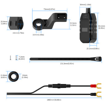 Υποδοχή γρήγορης φόρτισης μοτοσικλέτας Usb Αδιάβροχη με θύρα τύπου C κινητού τηλεφώνου Πρίζα ρεύματος Φορτιστές κινητών Βύσμα για Moto