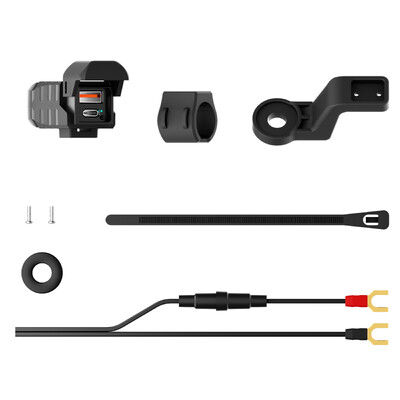 Motociklo USB greito įkrovimo lizdas, atsparus vandeniui su C tipo prievadu Mobiliojo telefono maitinimo lizdas Mobilieji įkrovikliai Kištuko jungtis Moto