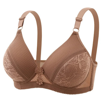 Дамско дантелено флорално дишащо набрано бельо Безжичен Push Up Подплатени сутиени с сутиен Плюс размер Сутиени Бельо Сутиен Жилетка