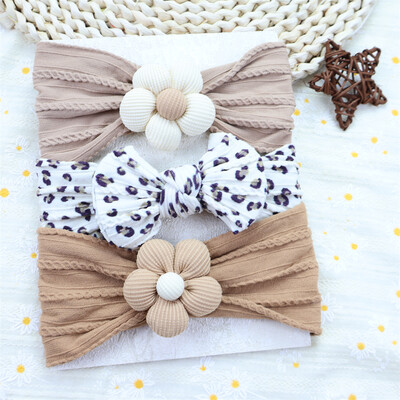 3 kom/set Trake za glavu s cvjetovima za novorođenčad Najlonska traka za glavu za novorođenu djevojčicu Meki turban za djecu Traka za kosu Dodaci za kosu za dojenčad