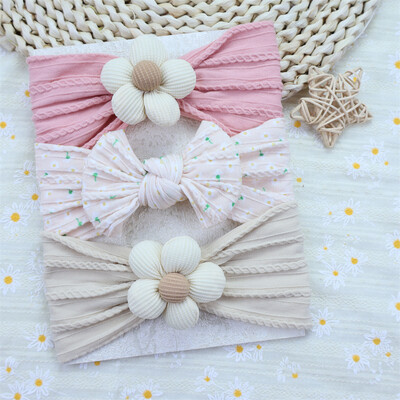 3 kom/set Trake za glavu s cvjetovima za novorođenčad Najlonska traka za glavu za novorođenu djevojčicu Meki turban za djecu Traka za kosu Dodaci za kosu za dojenčad