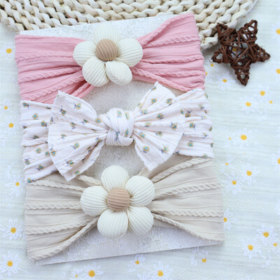 3 kom/set Trake za glavu s cvjetovima za novorođenčad Najlonska traka za glavu za novorođenu djevojčicu Meki turban za djecu Traka za kosu Dodaci za kosu za dojenčad