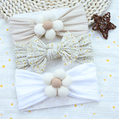 3 kom/set Trake za glavu s cvjetovima za novorođenčad Najlonska traka za glavu za novorođenu djevojčicu Meki turban za djecu Traka za kosu Dodaci za kosu za dojenčad