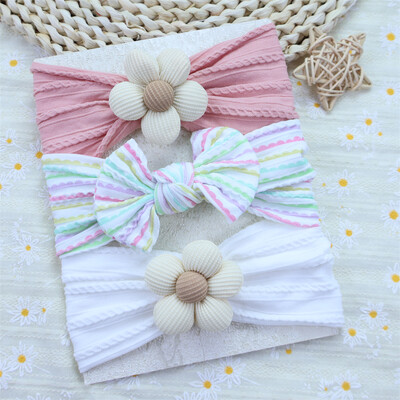 3 kom/set Trake za glavu s cvjetovima za novorođenčad Najlonska traka za glavu za novorođenu djevojčicu Meki turban za djecu Traka za kosu Dodaci za kosu za dojenčad