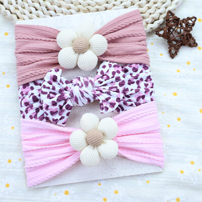 3 kom/set Trake za glavu s cvjetovima za novorođenčad Najlonska traka za glavu za novorođenu djevojčicu Meki turban za djecu Traka za kosu Dodaci za kosu za dojenčad