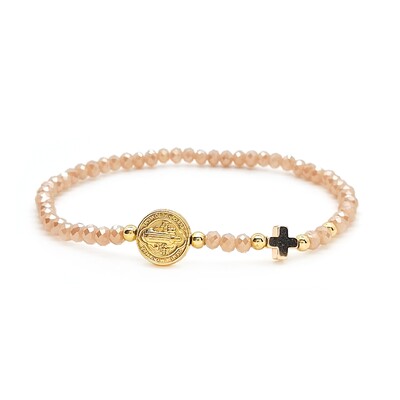 KKBEAD Isus Cruce Brățară Bijuterii stretch Brățări din cristal cu margele Pentru Femei Cadou Pulseras