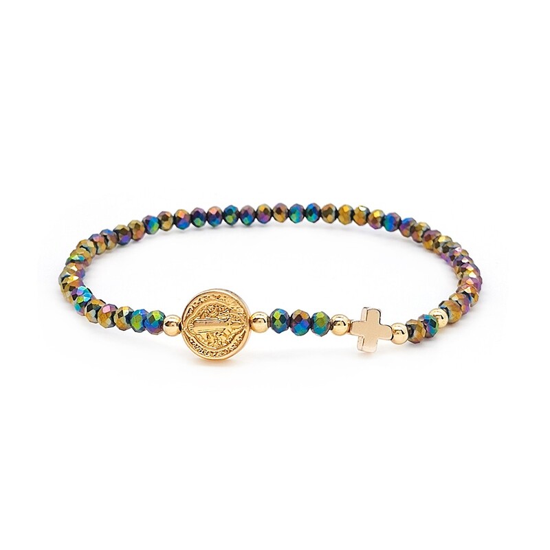 KKBEAD Isus Cruce Brățară Bijuterii stretch Brățări din cristal cu margele Pentru Femei Cadou Pulseras