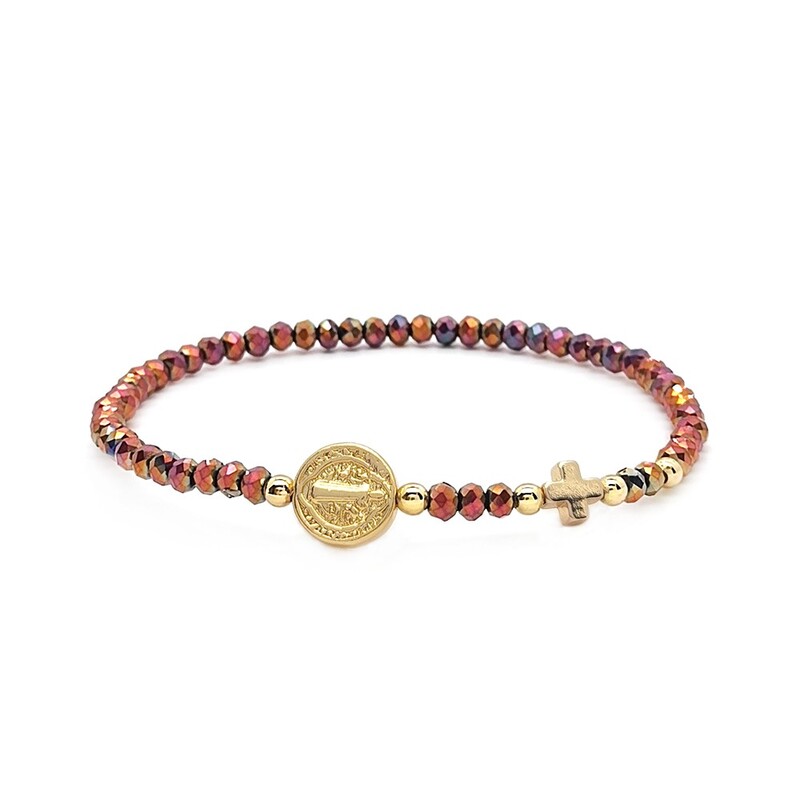 KKBEAD Isus Cruce Brățară Bijuterii stretch Brățări din cristal cu margele Pentru Femei Cadou Pulseras