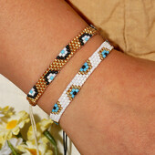 1/2 komada Bohemian Devil's Eye ručno rađene tkane rižine perle podesive narukvice za muškarce i žene za nošenje kao dar za sreću