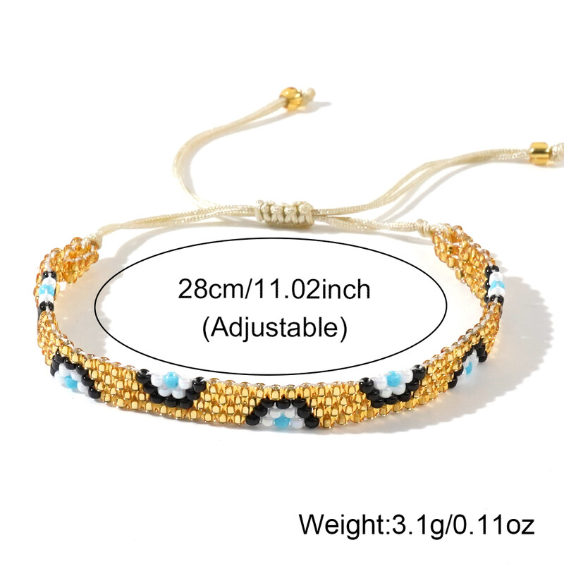 1/2 komada Bohemian Devil's Eye ručno rađene tkane rižine perle podesive narukvice za muškarce i žene za nošenje kao dar za sreću