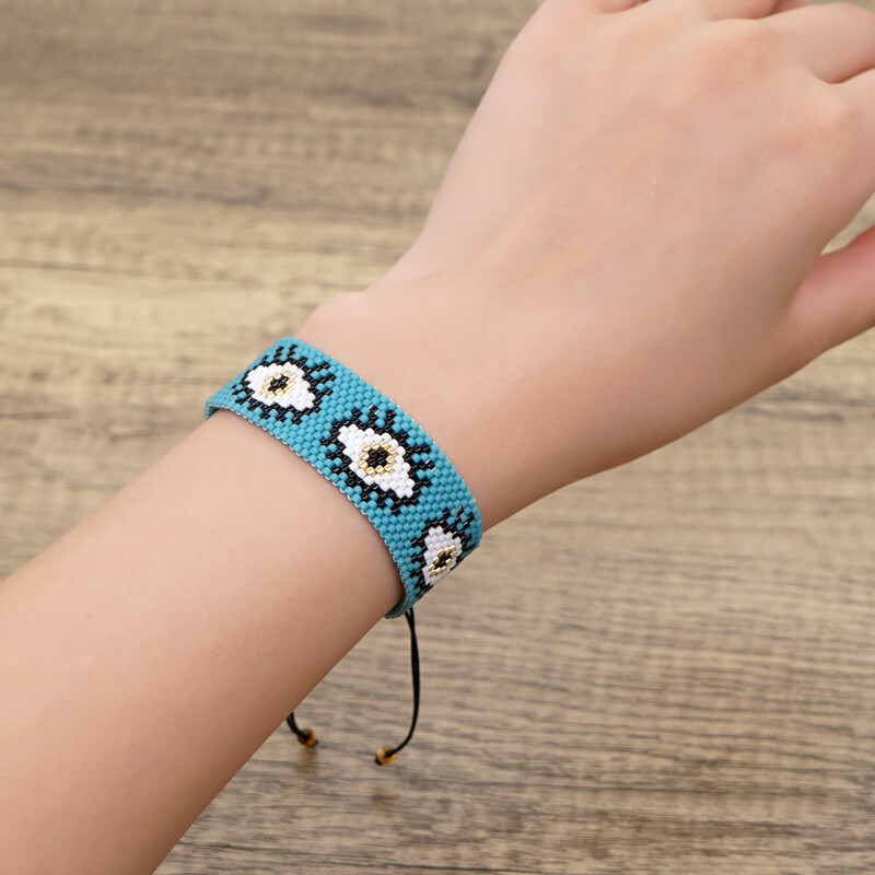1PC Design nou Miyuki Four Evil Eye Brățări Bijuterii Moda bijuterii din margele Brățări cu margele reglabile pentru femei