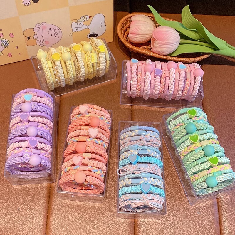 5 bucăți benzi de cauciuc pentru copii colorate cu cerc mare nu dăunează părului, bentite pentru fete, accesorii pentru păr pentru bebeluși coreeni, inele de păr